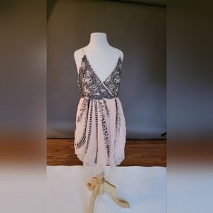 Free People beaded blush dress size small
